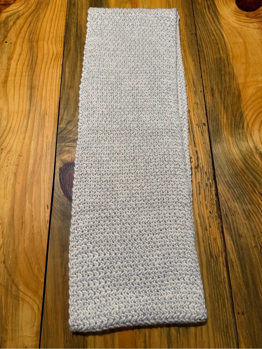 LOFT Cream Silver Knit Scarf
